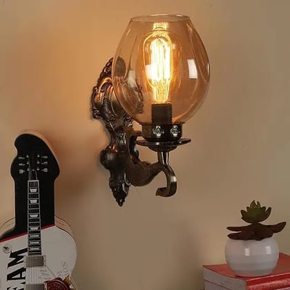 ELIANTE Glaring Aluminium Wall Light Antique Brass for Living Room, Bedroom, Dining Room, Kitchen | 3 Years Warranty | Free - LED LAMP