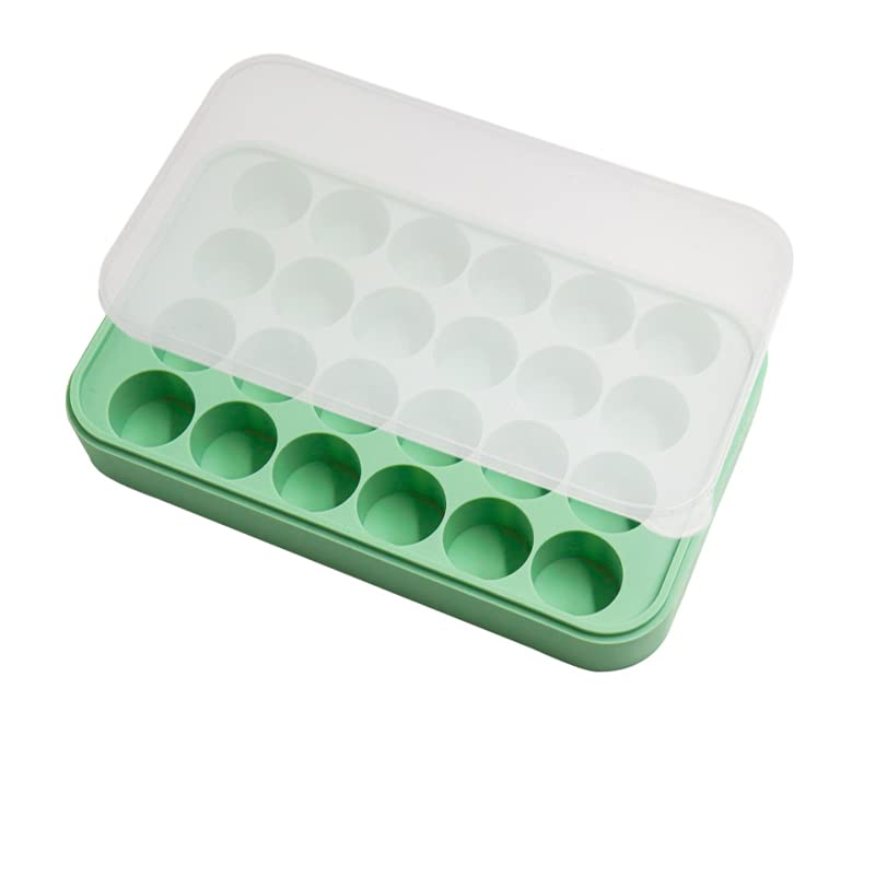 NATURALLY YOURS Silicone 24 Cavity Round ICE Ball Tray 181 X 111 X 26 MM Clear LID