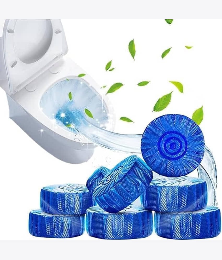 Radhe Creation (Pack 1 - 10pc) toilet cleaners tablets, toilet cleaners, toilet flush cleaner, toilet drainage cleaner, Toilet Cleaner Tablets – Blue Flush, Long-Lasting Freshness, Stain & Germ Removal, Deodorizing WC Cleaner Blocks