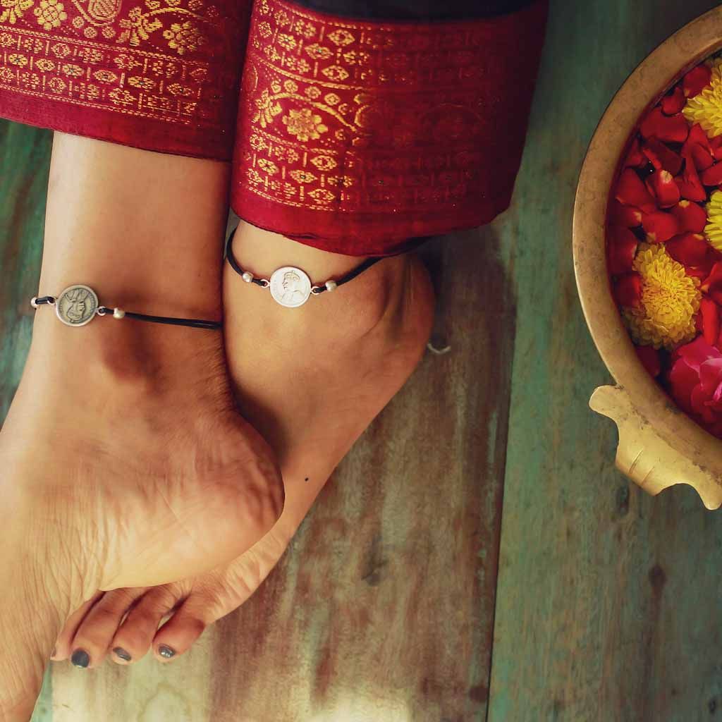 Coin Silver Anklet