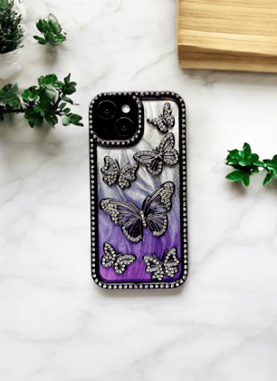 Butterfly Purple Color Case for iPhone 14