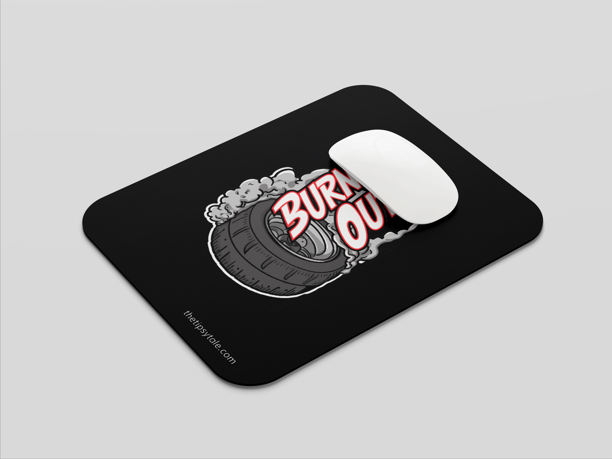 "Burnt Out" Mousepad – Enhance Your Workspace with Style-Black