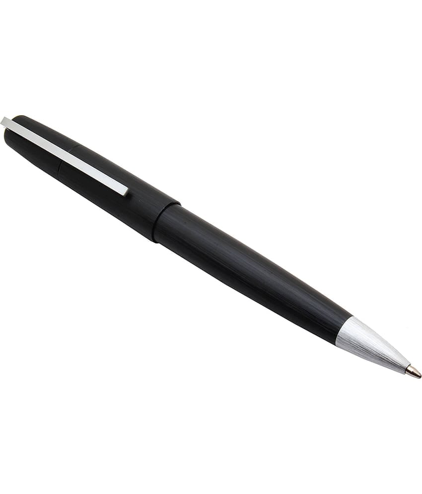 Srpc Epic Charcoal Matte Black Metal Body Retractable Ballpoint Pen With Chrome Trims Blue Refill