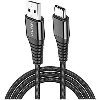 Braided Type C Charging  Data Cable- (Upto 5A) Black-1 Meter 1 m Power Sharing Cable (Compatible with All devices, Black)