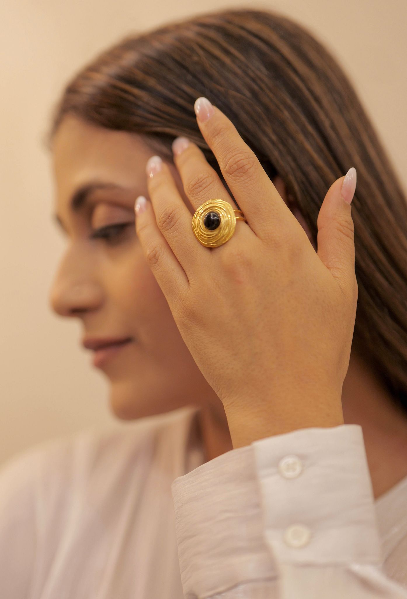 Eclipse Aura Ring-STAINLESS STEEL / BLACK / ADJUSTABLE