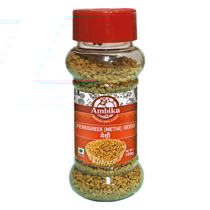 Ambika Fenugreek Whole (Methi) 100g| 100% Natural Whole Fenugreek Seeds, Premium Methi Dana Seed, With No Added Artificial Color, Flavor & Preservatives (Bottle)