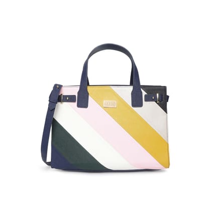 Multicolor Striped Handbag (M)-Multicolor