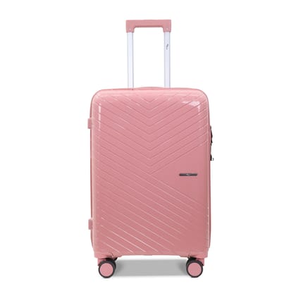 SKYCARRY Specta | Trolley Single Medium M23 | Durable Hard Shell | TSA Type Lock | Spinner Luggage | 360 Disc Spinner Wheels | Travel Suitcase (23, Rose Pink, Medium)