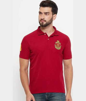 GET GOLF Pack of 1 Cotton Blend Regular Fit Solid Half Sleeves Men's Polo T Shirt ( Maroon )