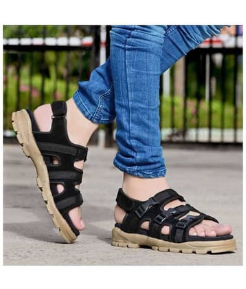 Fashion Victim Black Suede Floater Sandals