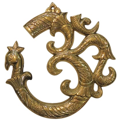 Brass Om Hanging Showpiece | Meditation Space Decor, Height : 10 Inch (FMAS786 G)