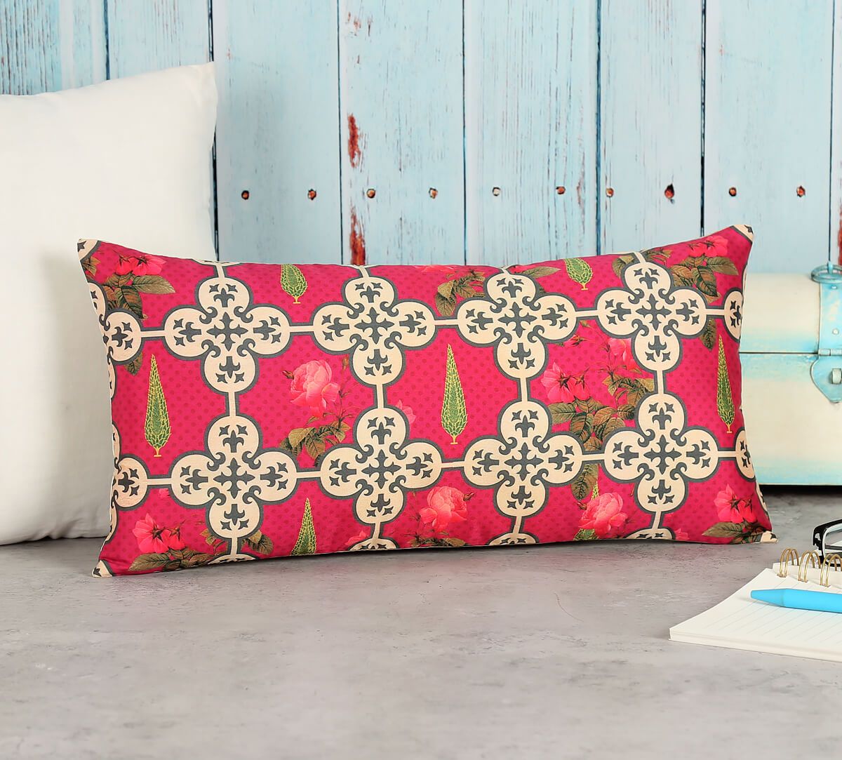 India Circus Clover'S Knotty Play - Blended Taf Silk Cushion Cover - 8 X 16 Inch