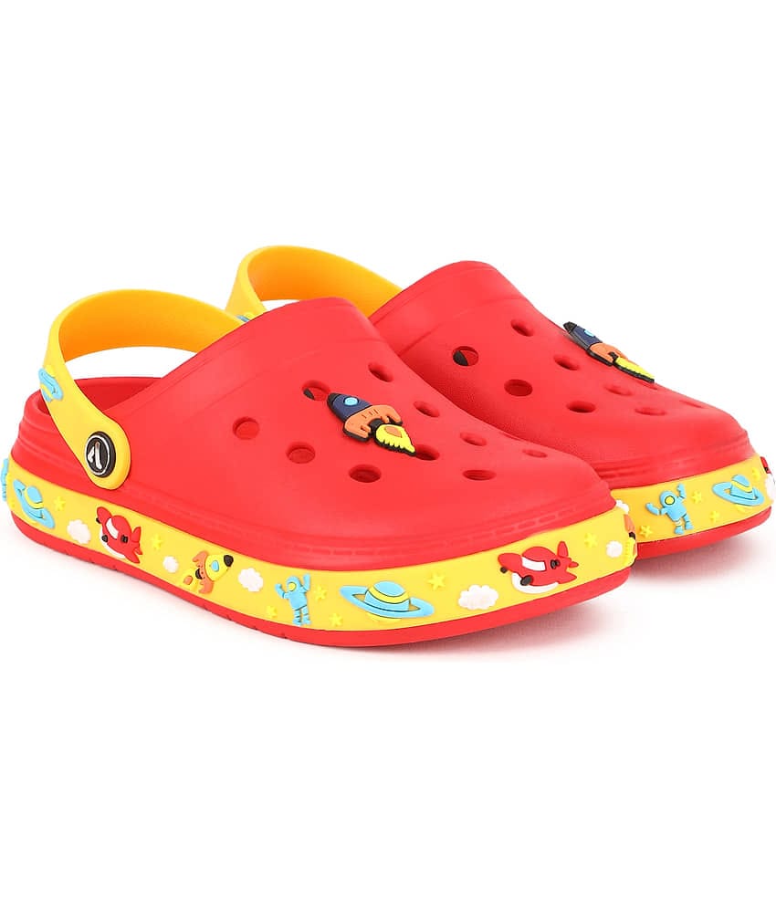 Aqualite Boys Red & Yellow Clogs