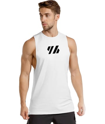 FTX Pack of 1 Lycra Gym Vest For Men ( White )