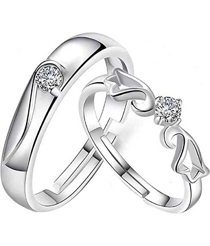 SHREENATHJI JEWELLERS - Silver Couple Ring (Pack of 1)