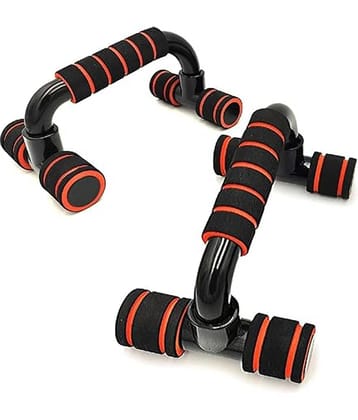 Push Up Bars Stand with Foam Grip Handle for Chest Press, Home Gym Fitness Exercise. Dips/Push Up Stand For Men, Push Up Stand Women. (Orange Color), Pastic, Pack of 1