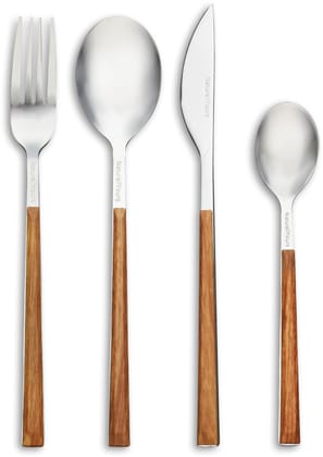 NATURALLYOURS x Home Siena Stainless Steel Flatware Set - Forks, Spoons, Knives Cutlery Utensils for Home, Kitchen and Restaurant Dishwasher Safe