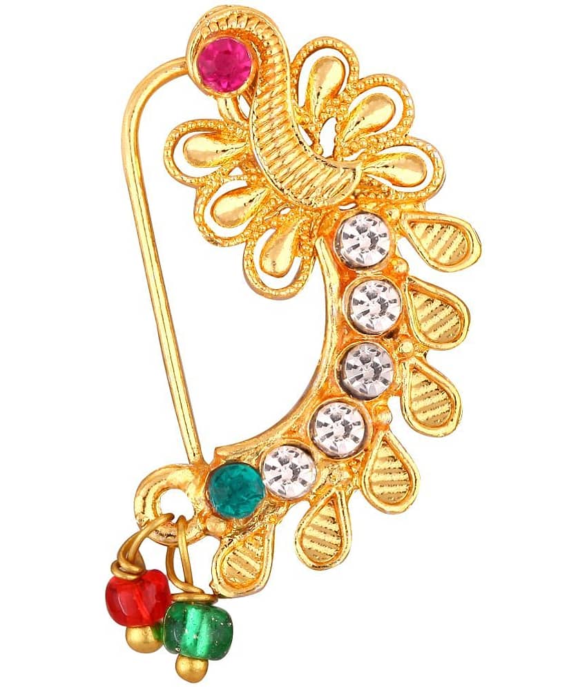 VIVASTRI Cubic Zirconia Gold-plated Plated Alloy Nathiya