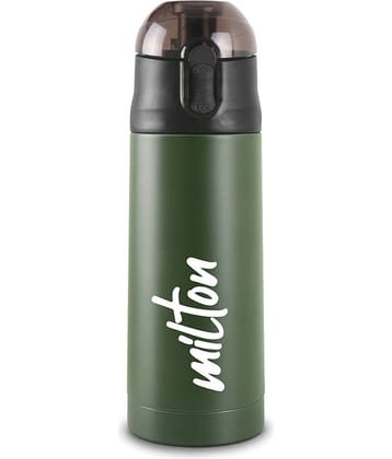Milton New Crown 600 Thermosteel Hot or Cold Water Bottle, 500 ml, Black