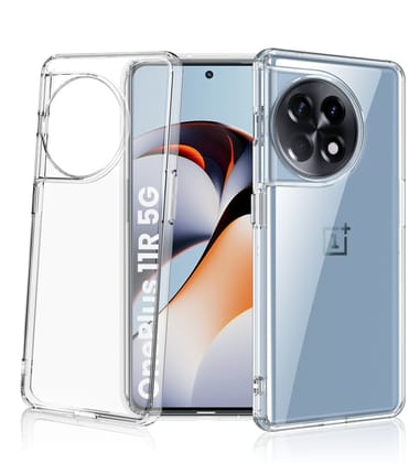 Ice Crystal Series Hybrid Transparent PC Military Grade TPU Back Cover for OnePlus 11R 5G, 6.74 inch, Crystal Clear