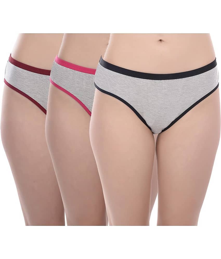 Elina Pack of 3 Cotton Women's Bikini Panties ( Multi Color )
