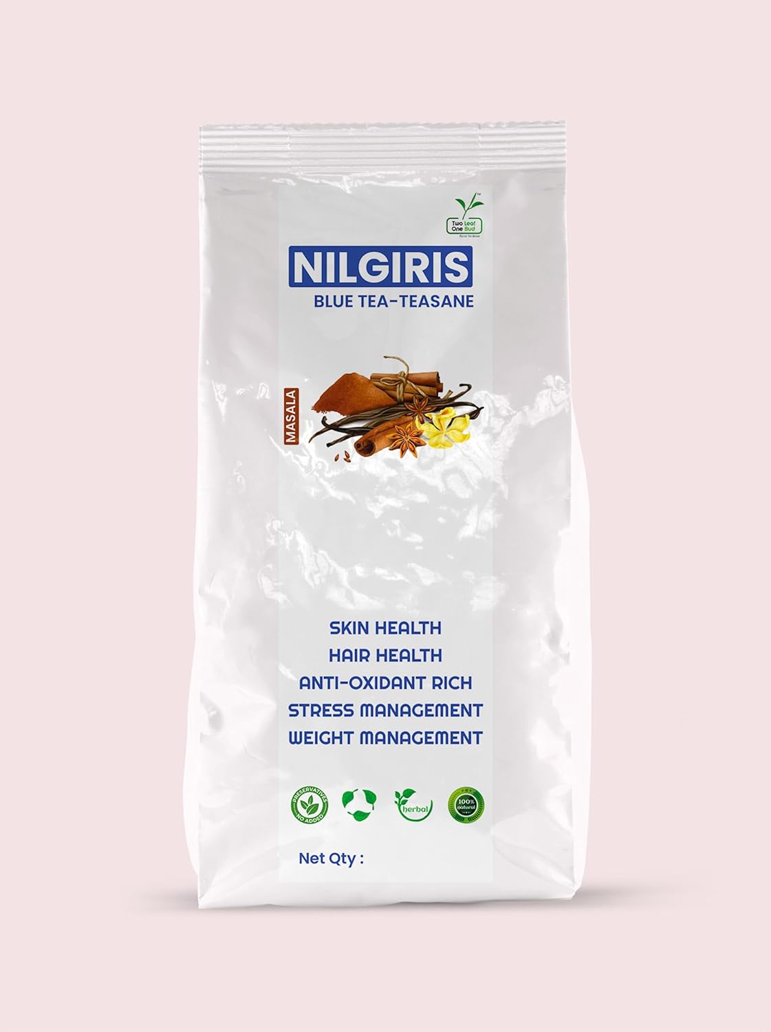 Two Leaf One Bud Nilgris Blue Tea - Teasane - Masala 100 Gms