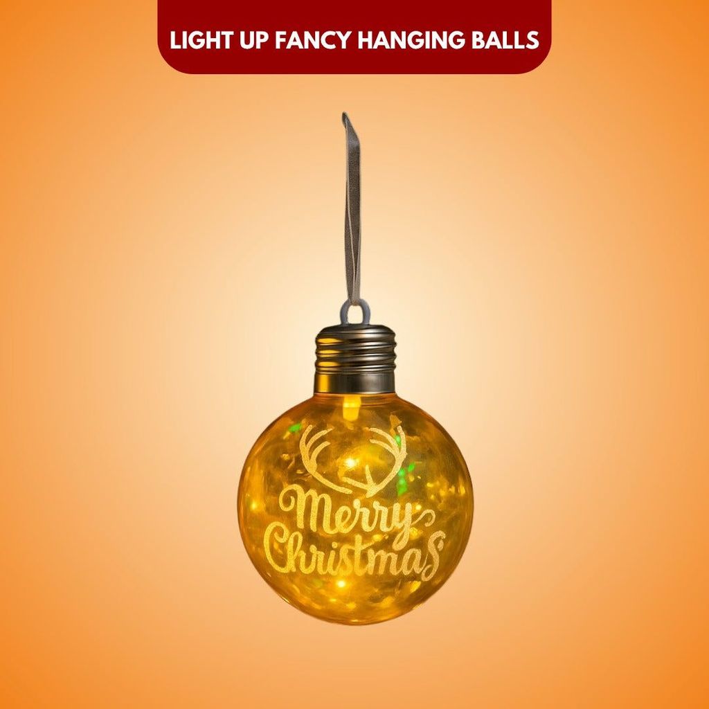 Light Up Fancy Hanging Balls for Christmas Decoratons - 1PC - Party and Festive Needs | Buy online on ZillyBuy