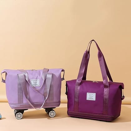 Expandable Large Capacity Weekender and Gym Tote for Women: Versatile Travel Duffle with Detachable Wheels