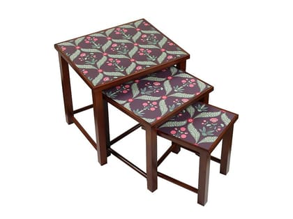 India Circus Iron Blooming Dahlia Nesting Table - By Krsnaa Mehta