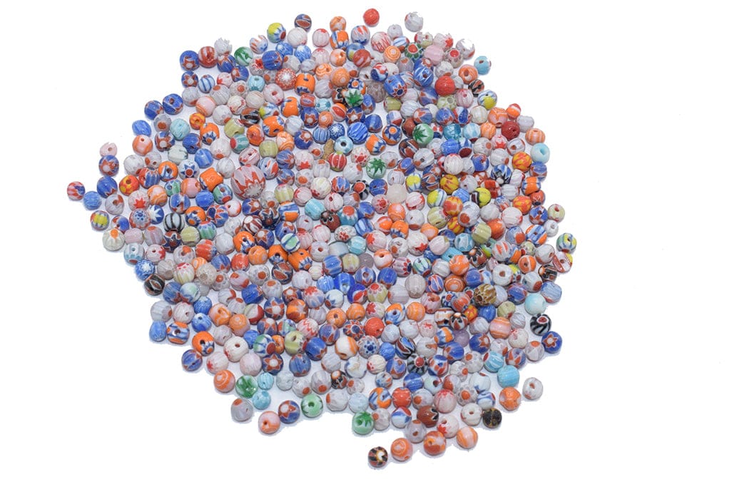 Chevron Glass  beads, 6-layer glass chevron beads, Venetian chevron, trade bead Venetian, African trade bead, vintage Murano glass beads , BWSRON-048-Per Packet of 750 Pieces (100 Gram) / Irregua
