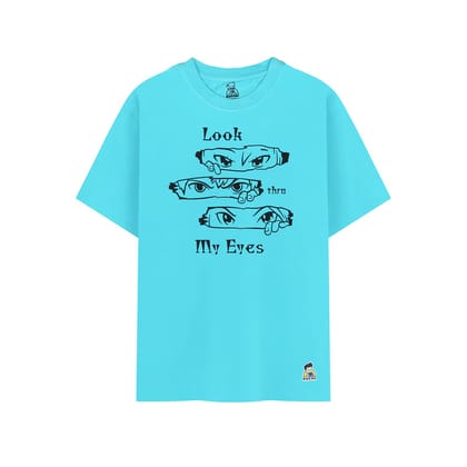 KUCHU Kids’ Unisex T-Shirt “Look Thru My Eyes” Digital Print | Cotton-Modal Blend | Super Soft, Breathable, Lightweight & Durable Casual Wear for Boys & Girls