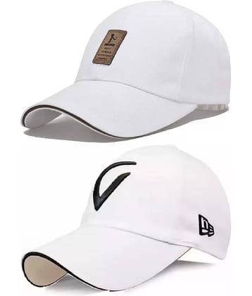 Alamos Pack of 2 Cotton Men's Cap ( White )