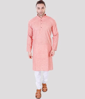 Maharaja - Red Cotton Regular Fit Men's Kurta Pyjama Set ( Pack of 1 )