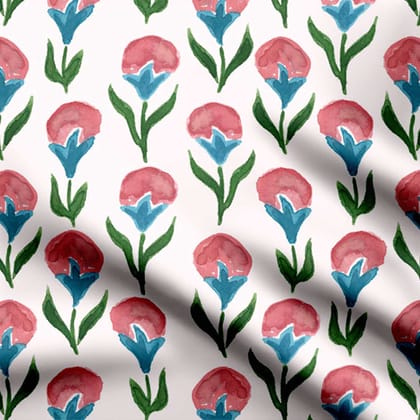 watercolor tulips-Cotton