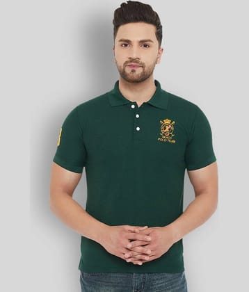 The Million Club Pack of 1 Polyester Regular Fit Solid Half Sleeves Men's Polo T Shirt ( Green )