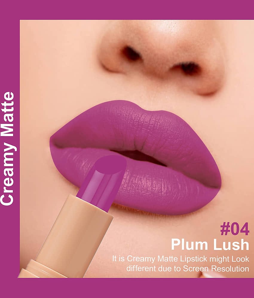 One Wish Plum Matte Long Lasting Creme Lipstick ( Pack of 1 )
