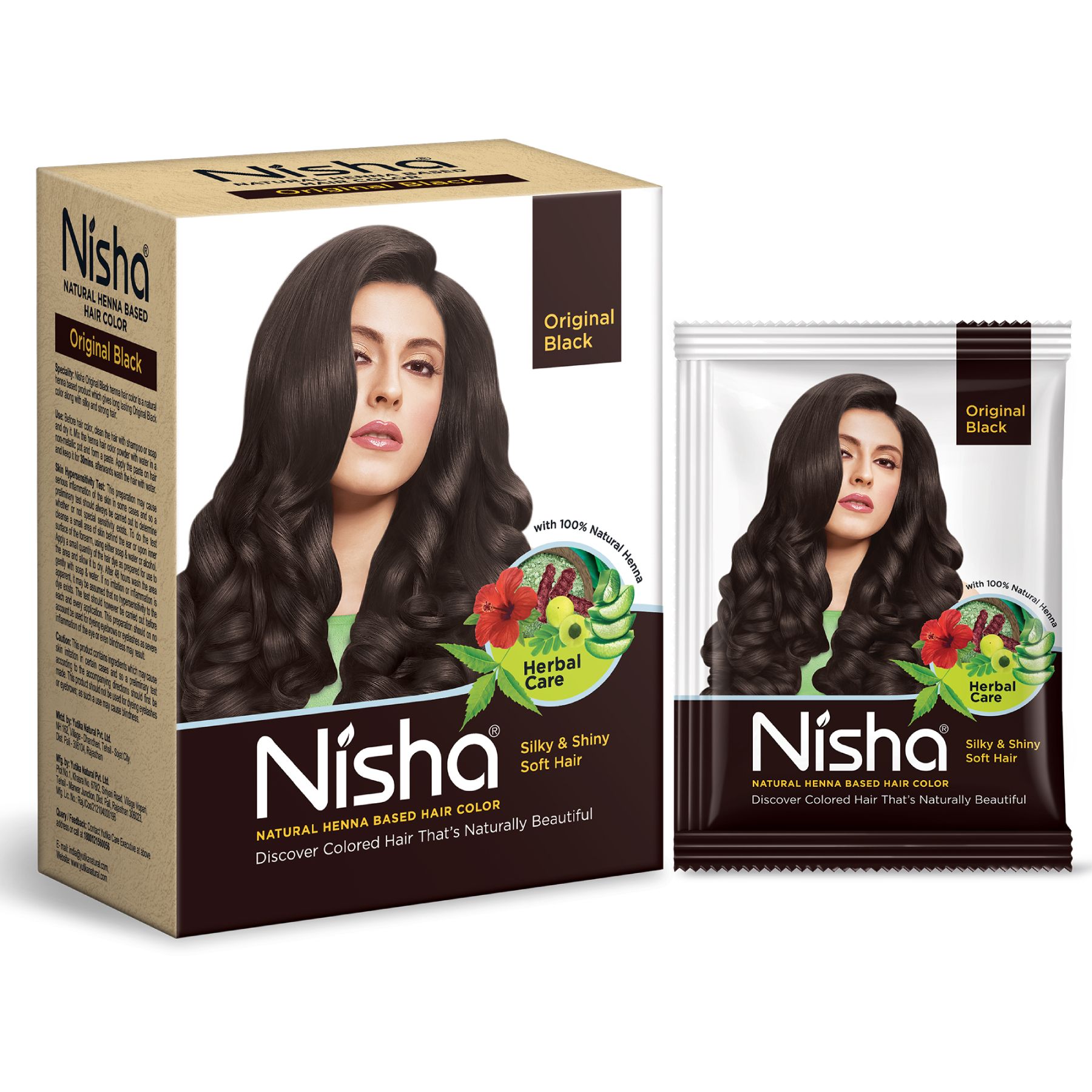 Nisha Henna Based Hair Color Original Black 60g, Henna Powder Hair Color Dye Black Hair Colour