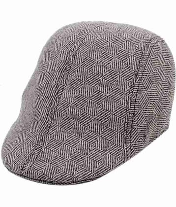 Bizarro.in Grey Zigzag Design Flat Cap