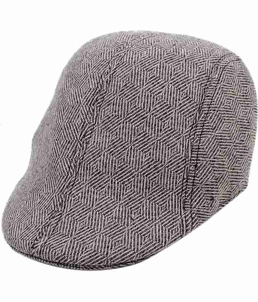 Bizarro.in Grey Zigzag Design Flat Cap