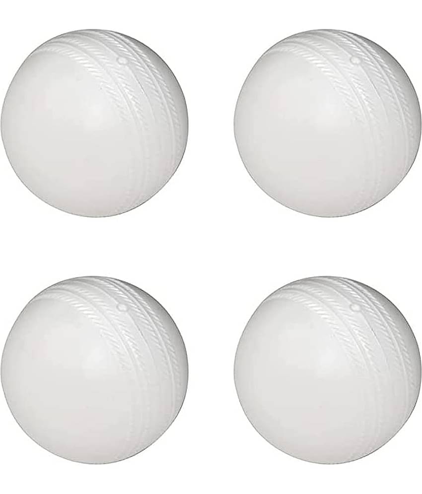 Shopeleven White Plastic Cricket Ball ( Pack of 4 )
