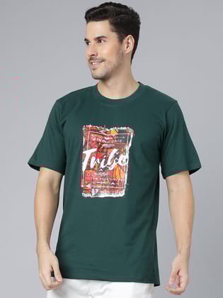 Tribe Dark Green Regular T-Shirts-S / Green