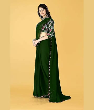 supalee Tex Georgette Solid Saree With Unstitched Blouse Piece ( Multicolor1 )