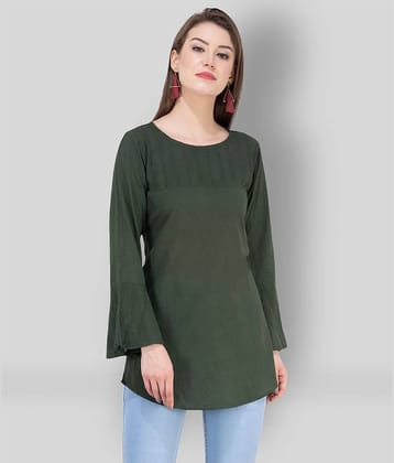 SAAKAA Women's Rayon Tunic ( Green )