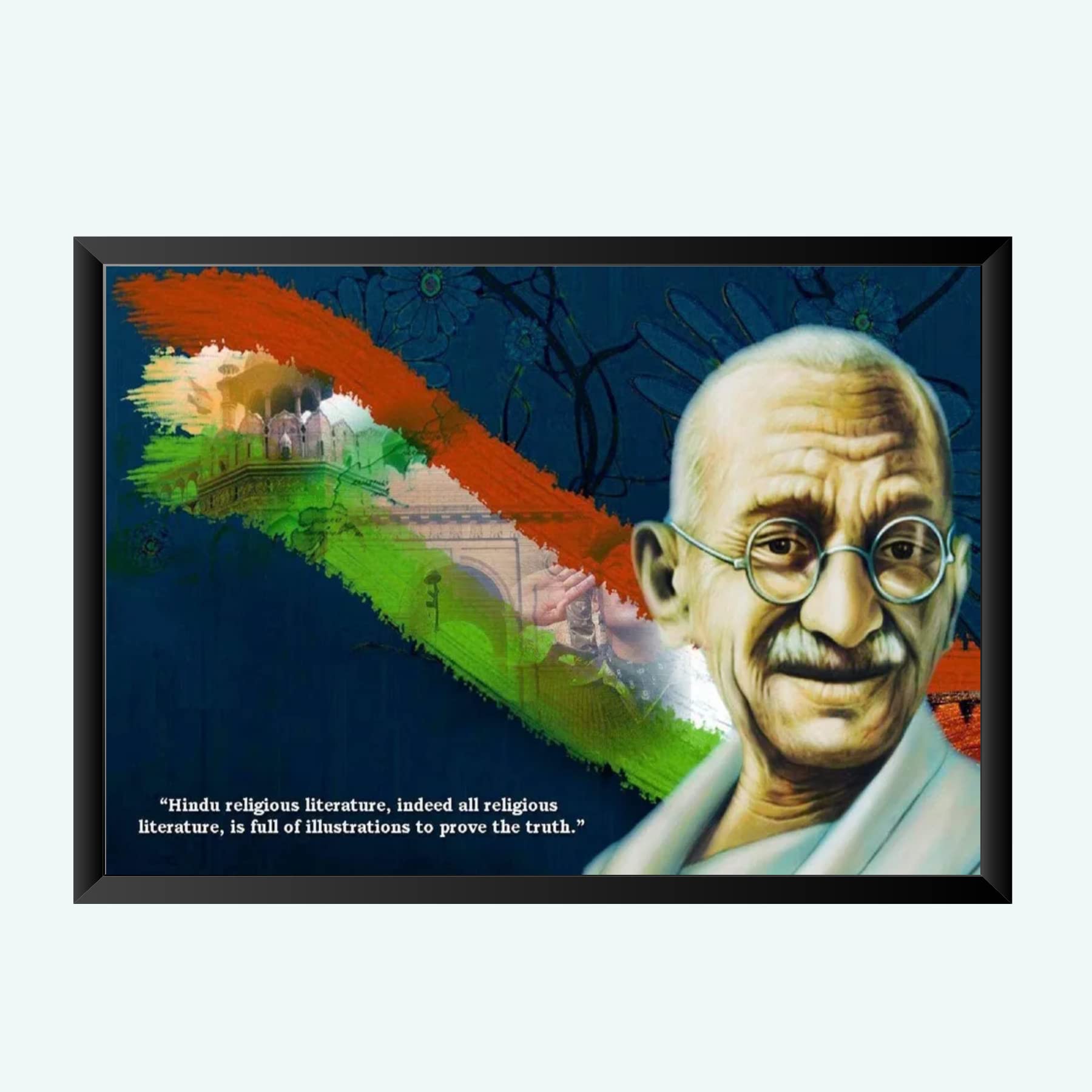 NOKKES Gandhi ji Wall Photo Frame For And Wall Decoration Wall Photo Frame Size 8X12 Inch_24