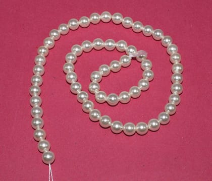 Natural Freshwater Round Pearl Oysters Loose Beads for  Craft & Jewelry Making.  FWP-035-Per String Of Approx 62 Pcs / 6 MM