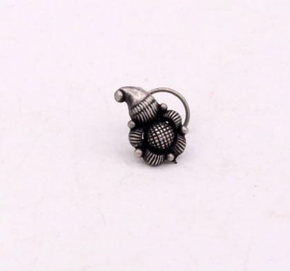 925 sterling silver vintage mango shape flower design nose pin u band tribal jewelry np13
