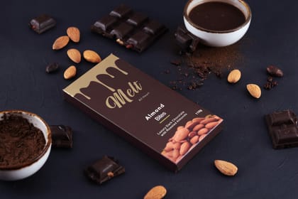 Dark Almond Bites - Chocolate Bar, 70 gm | Melt Chocolates