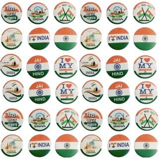 India Flag Badge Tricolor Badge Brooch Badge Pack Of 36