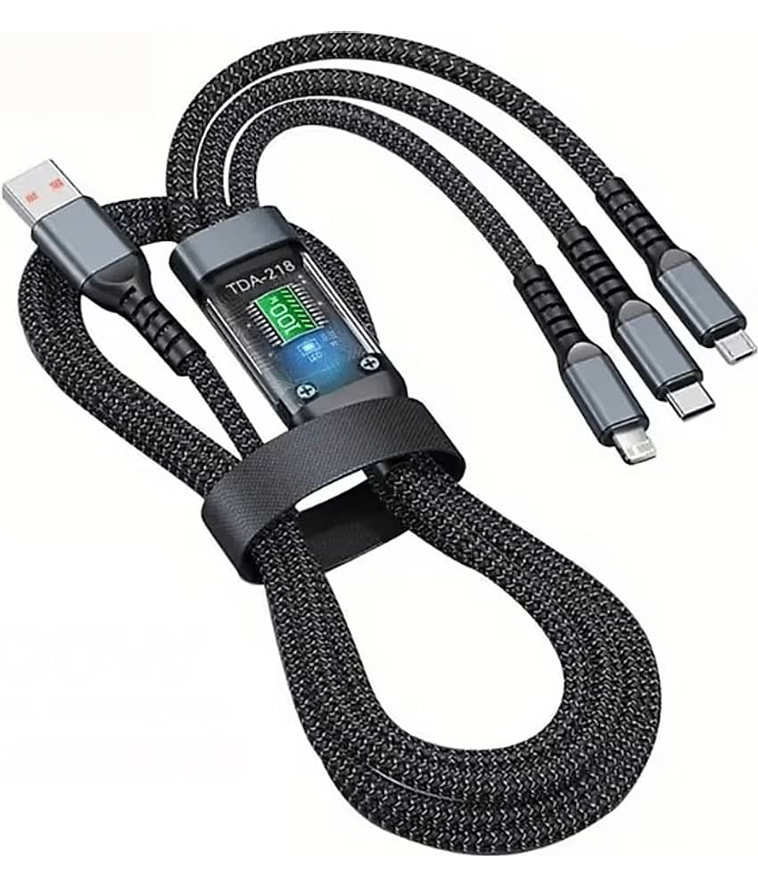 3-in-1 USB Charging Cable – Lightning, Type-C & Micro USB – Fast Charge & Data Sync