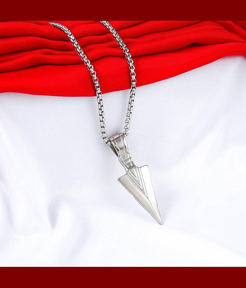 Thrillz Stainless Steel Silver Arrow Design Locket Pendant